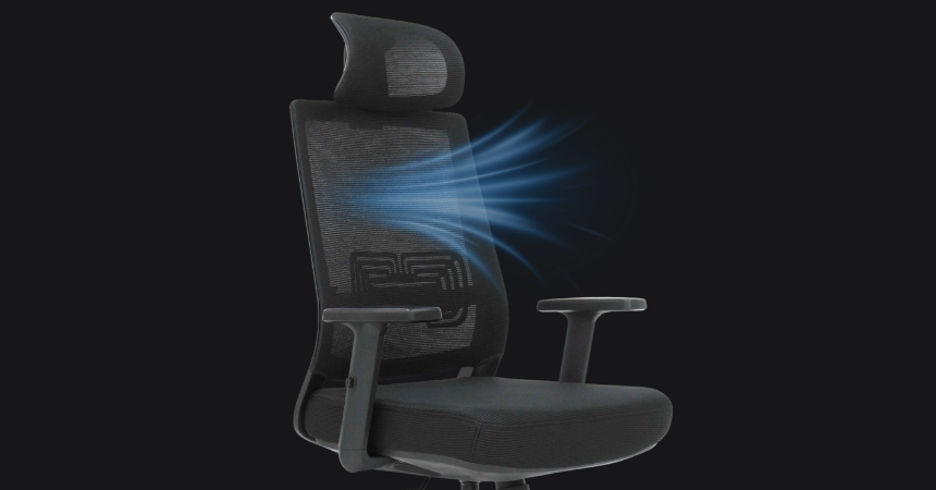 Oddychające oparcie mesh Ergonaut NEST Czarny